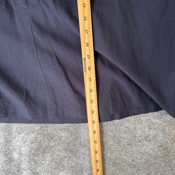 Madewell Shirred Long sleeves Flowy V-neck Navy Blue Blouse Size Large - Picture 6 of 12